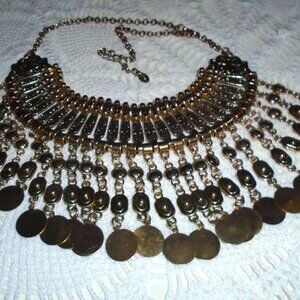 Large bib style statement necklace
